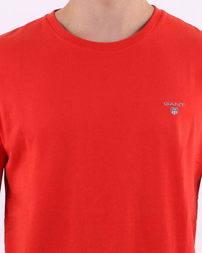 Gant Solid Crew Neck T Shirt Blood Orange