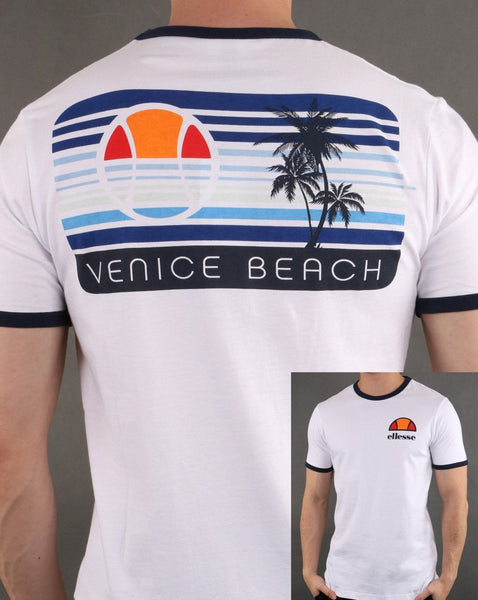 Ellesse Venice Back Print T Shirt White/Blue