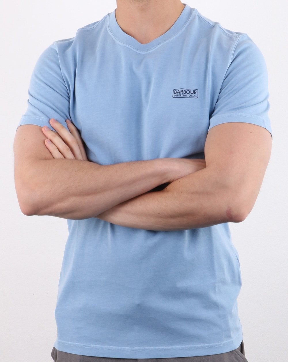 Barbour International Small Logo T-Shirt Cloud Blue