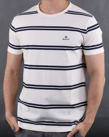 Gant Heavy Jersey Striped T-shirt Grey Melange