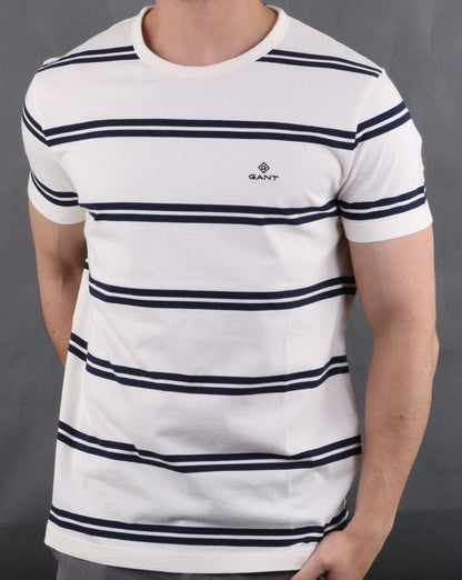 Gant Heavy Jersey Striped T-shirt Grey Melange