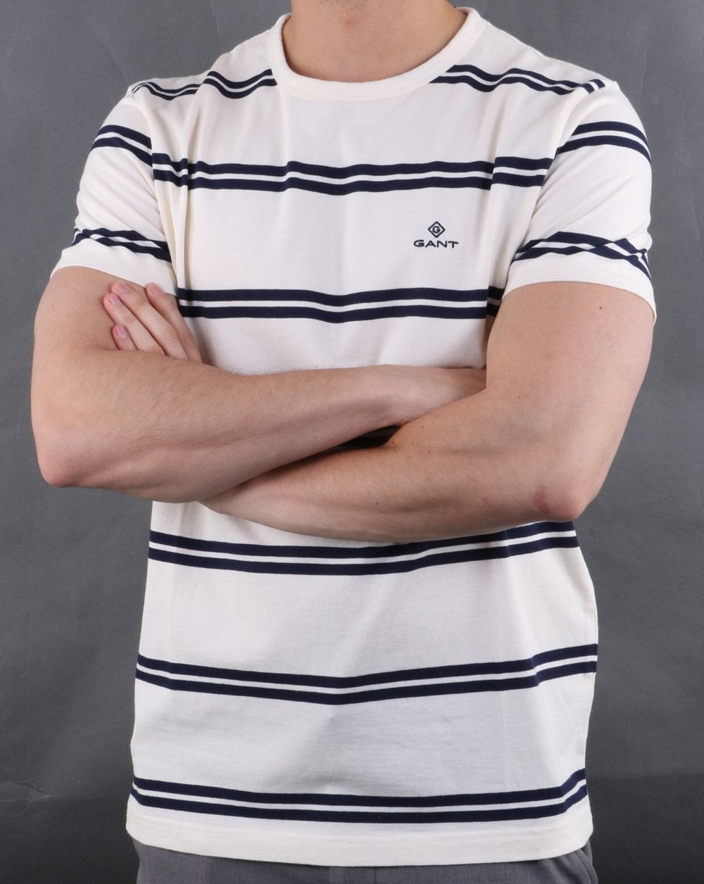 Gant Heavy Jersey Striped T-shirt Grey Melange