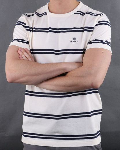 Gant Heavy Jersey Striped T-shirt Grey Melange
