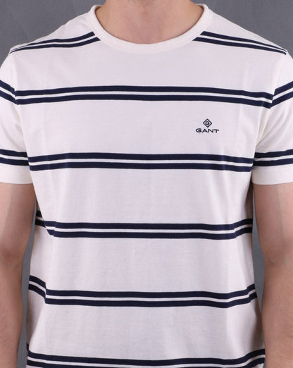 Gant Heavy Jersey Striped T-shirt Grey Melange
