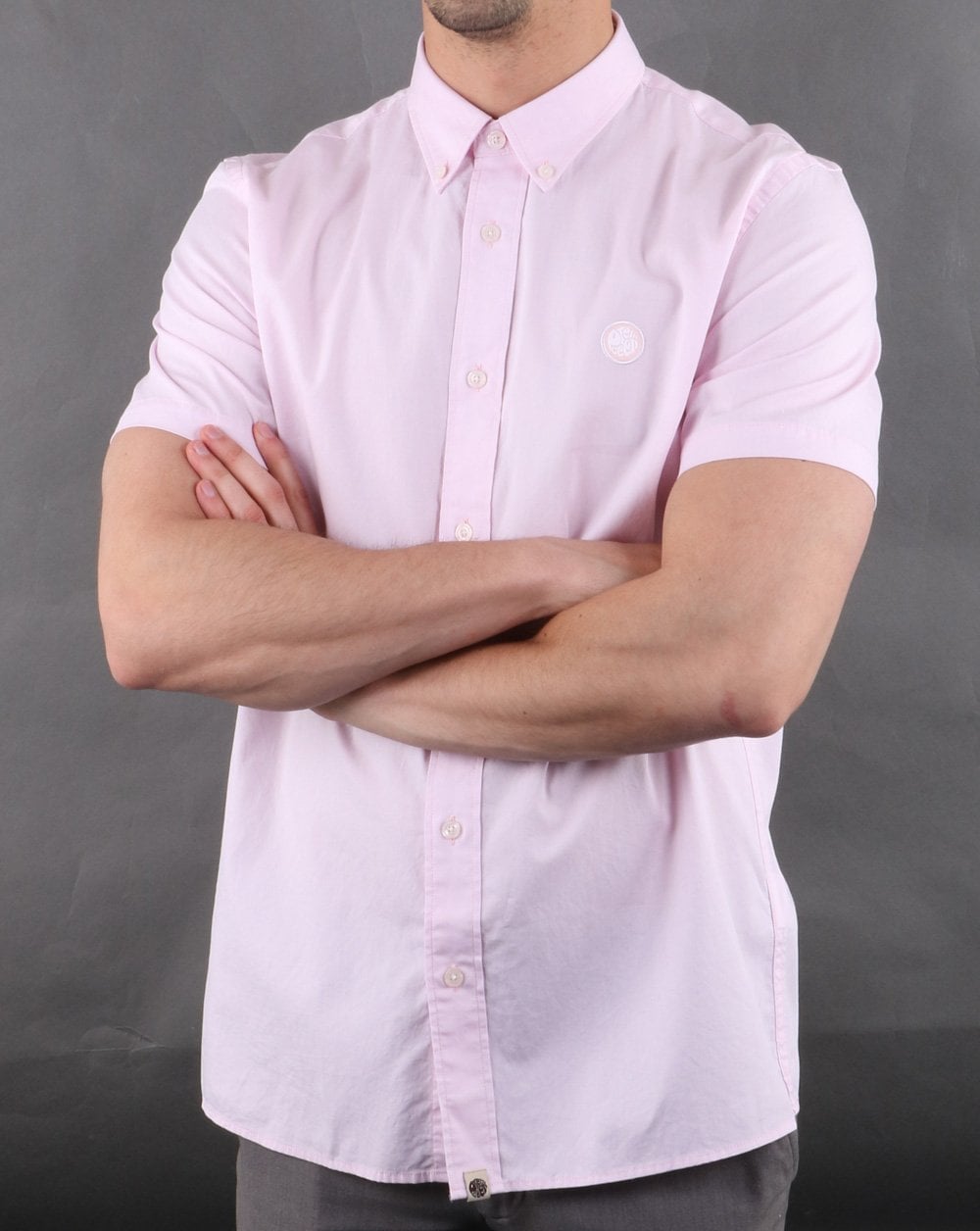 Pretty Green S/Sleeve Oxford Shirt Pink