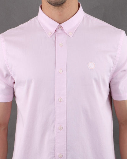Pretty Green S/Sleeve Oxford Shirt Pink