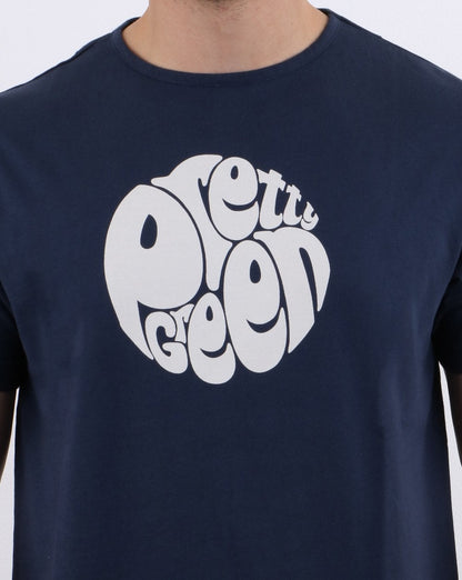 Pretty Green +80s Casuals Tee Navy