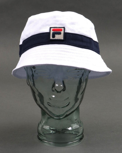 Fila Vintage Basil Bucket Hat White/navy