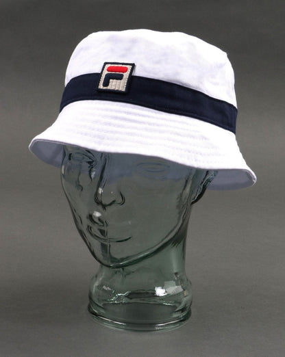 Fila Vintage Basil Bucket Hat White/navy