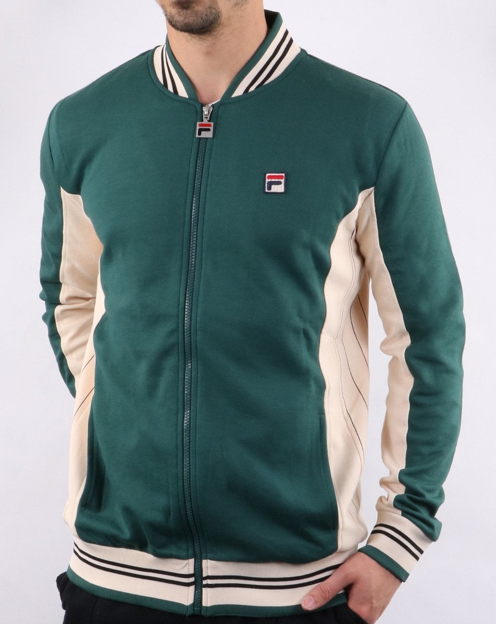 Fila Vintage Mk1 Settanta Track Top Green/Gardenia/Black
