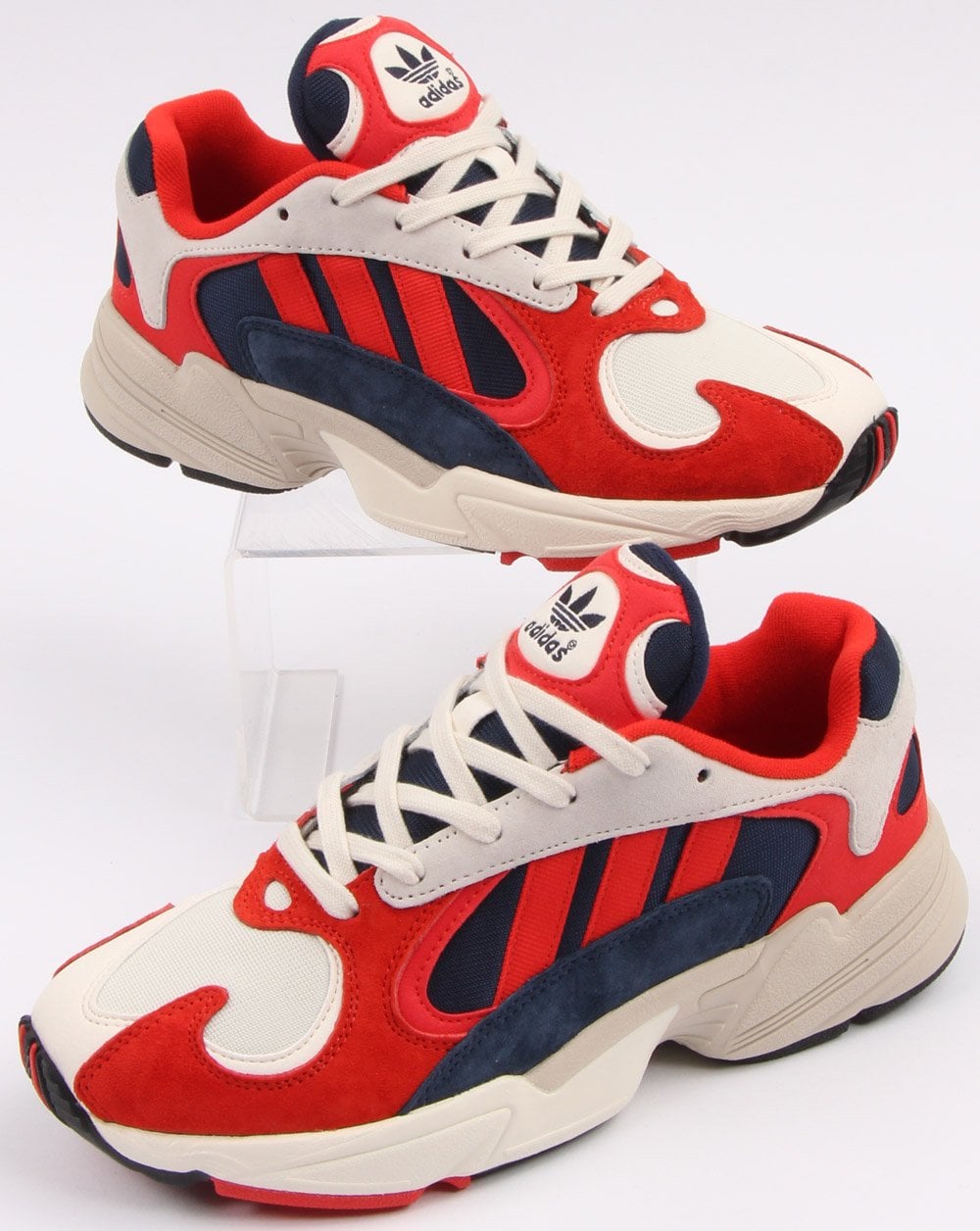 Adidas Yung-1 Trainers White/Scarlet/Navy