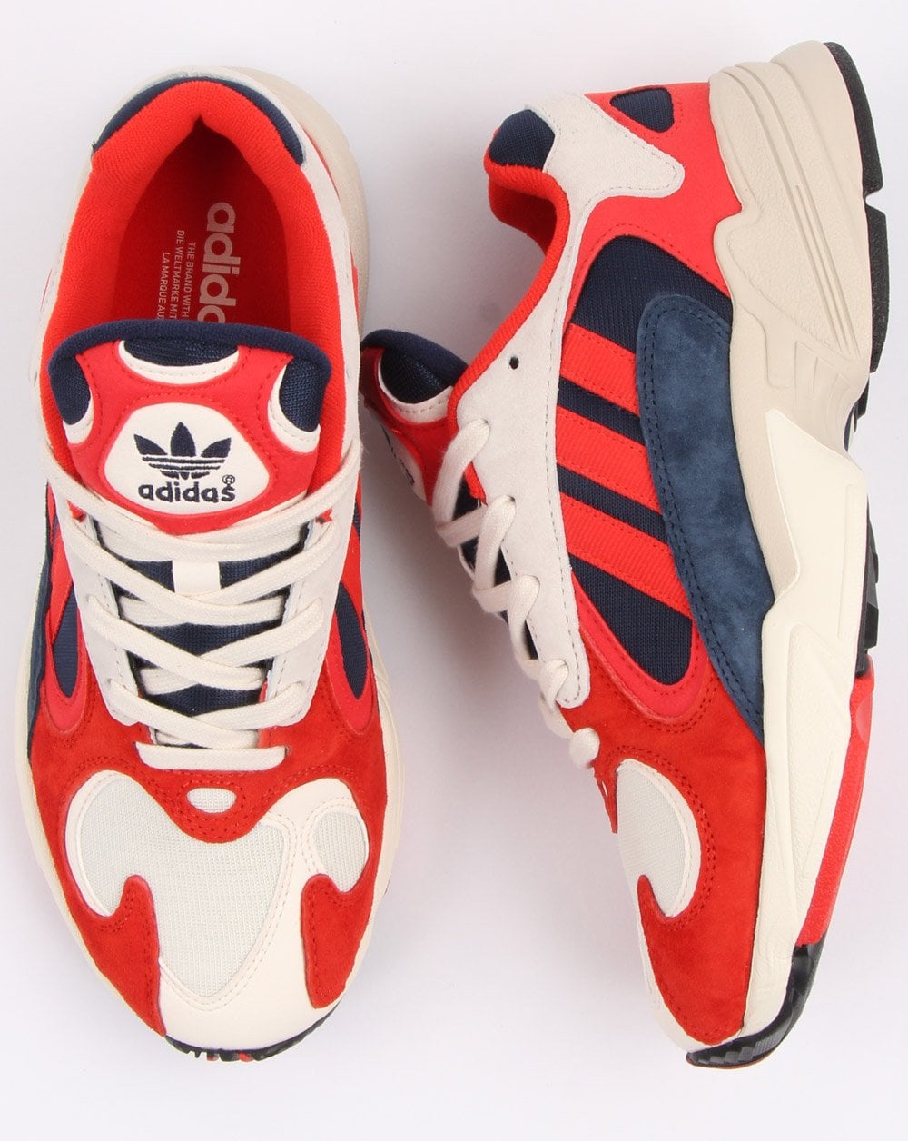 Adidas Yung-1 Trainers White/Scarlet/Navy