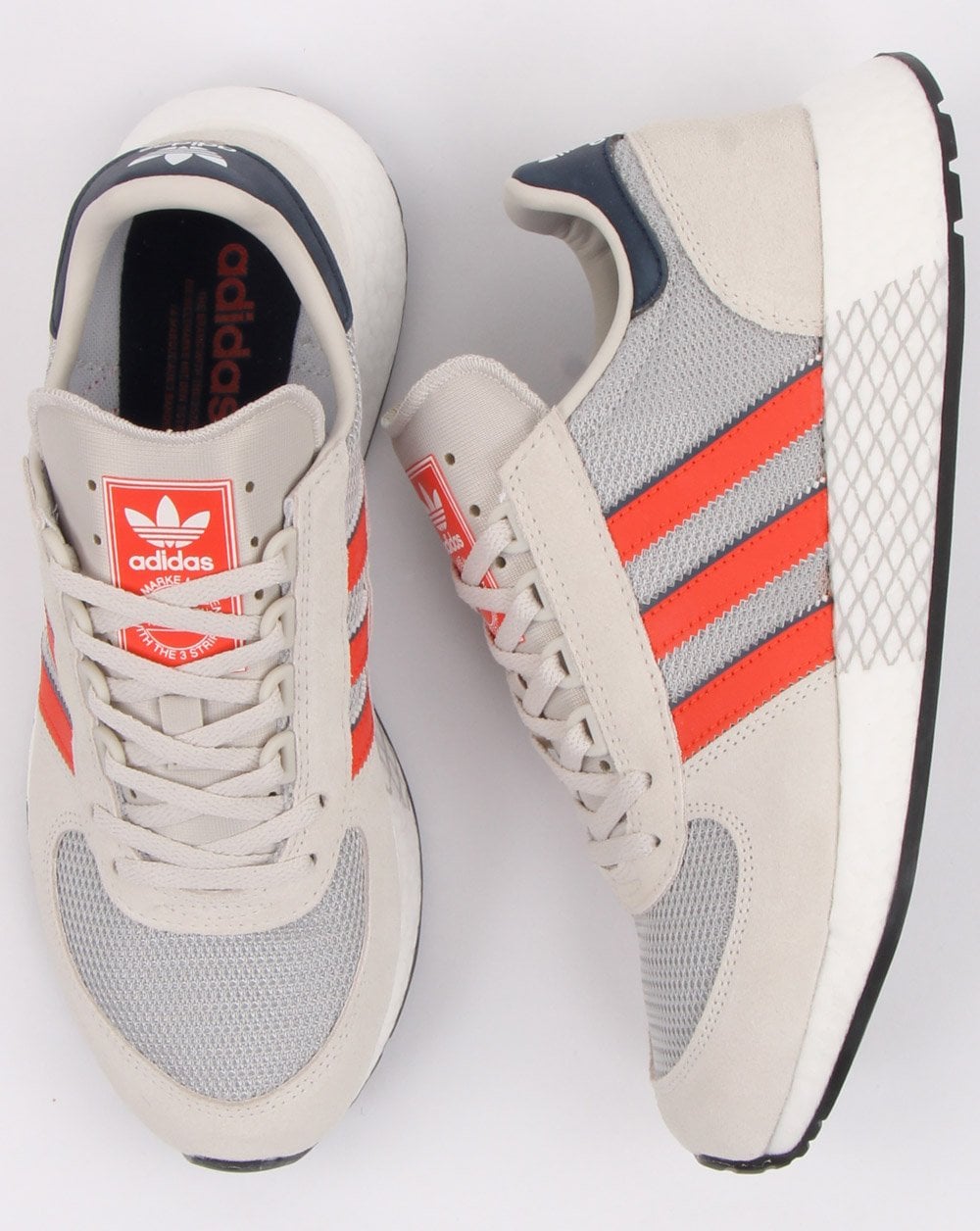 Adidas Marathon Tech Trainers Raw White/Orange/Navy