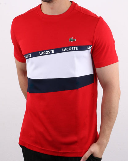 Lacoste Stripe Block T-shirt Red/navy/white