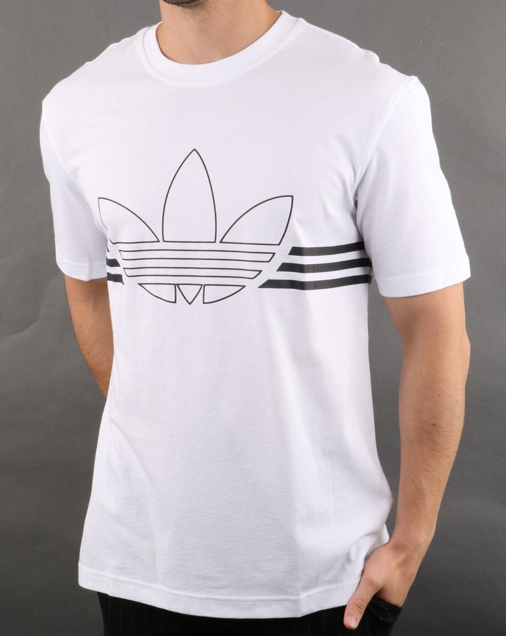 Adidas Originals Outline Trefoil T Shirt White