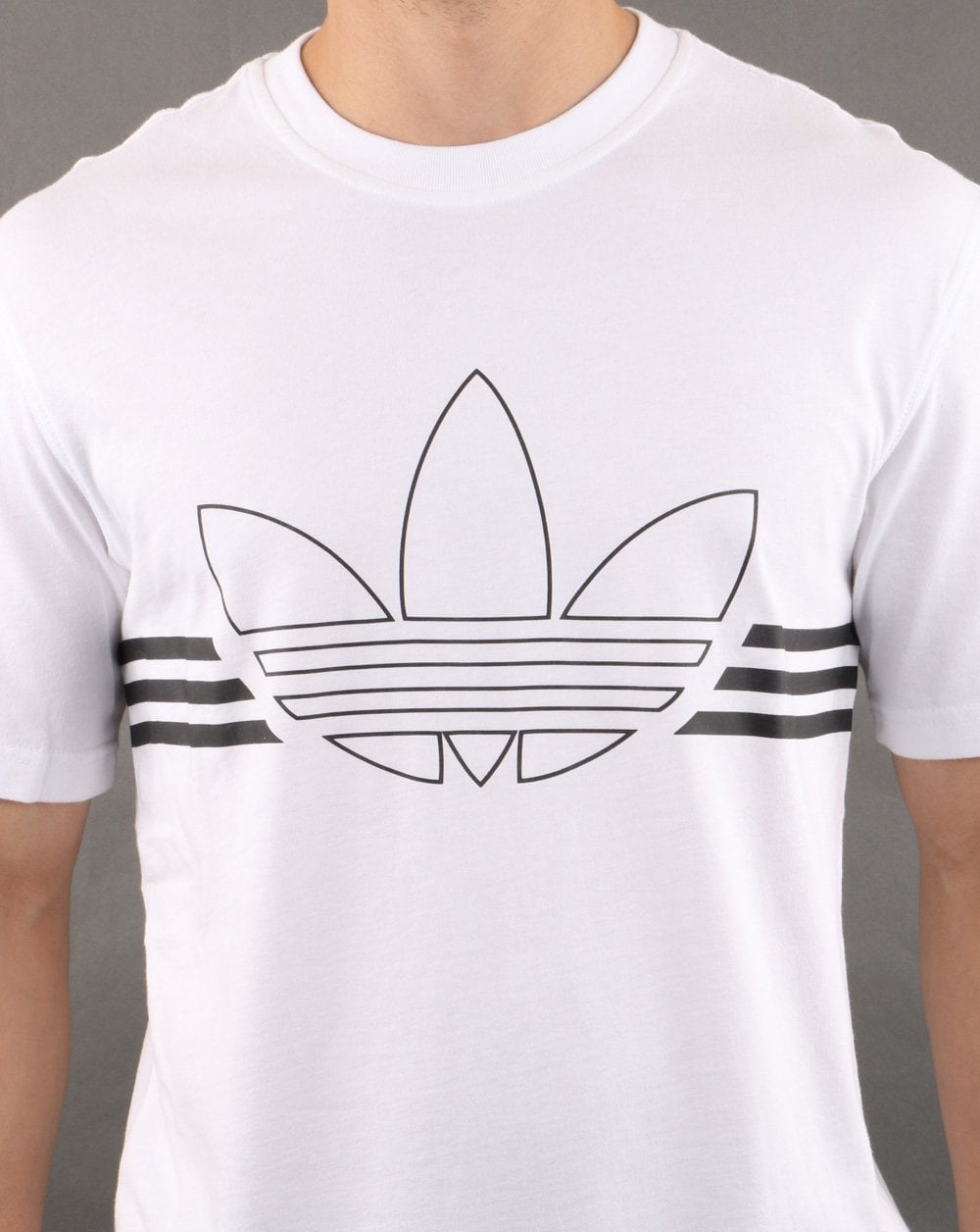 Adidas Originals Outline Trefoil T Shirt White