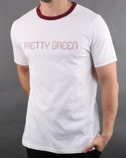 Pretty Green Courtney Printed T-shirt Off White