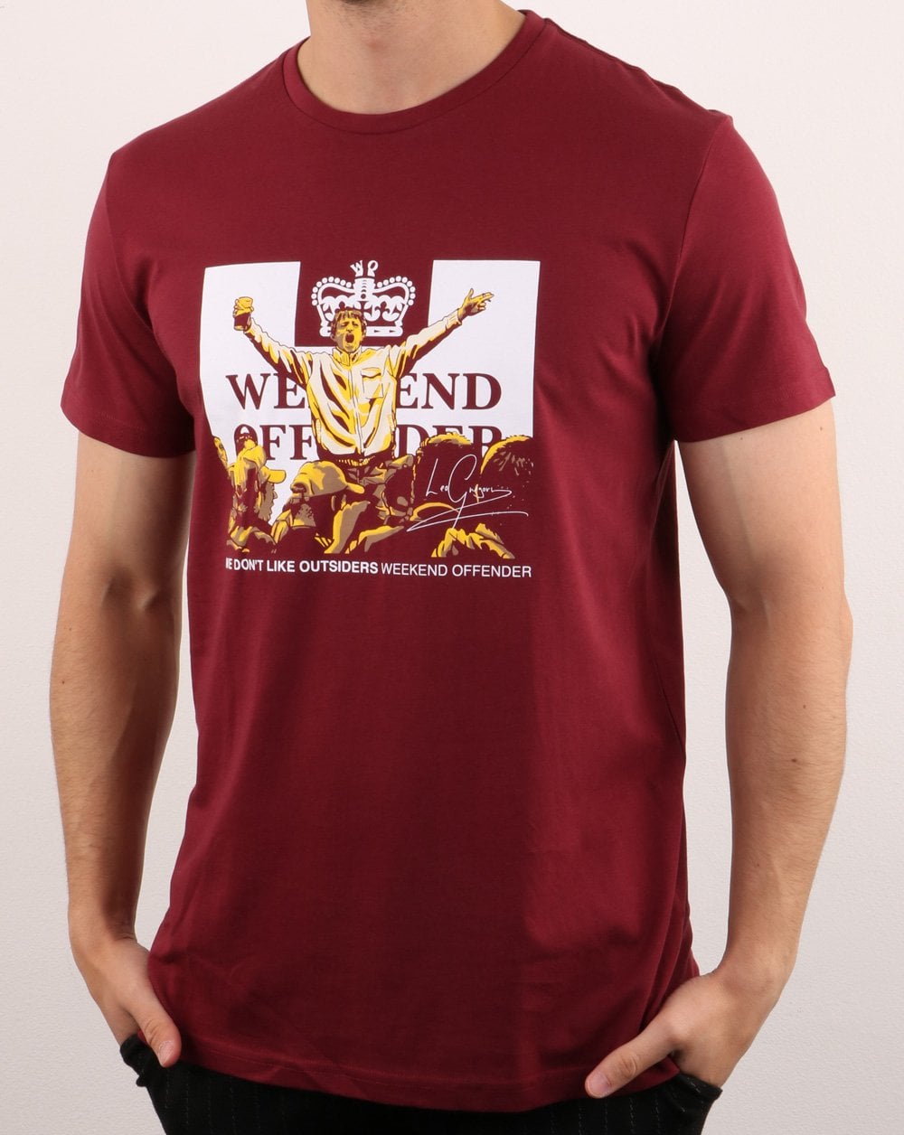 Weekend Offender Leo Gregory T Shirt Claret