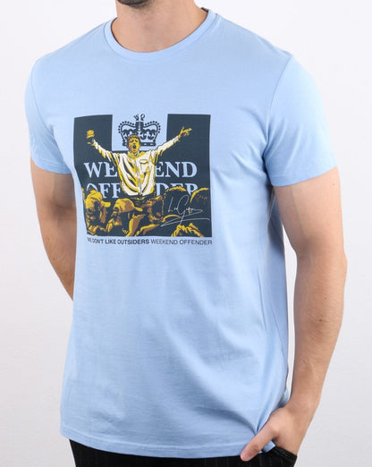 Weekend Offender Leo Gregory T Shirt Sky Blue