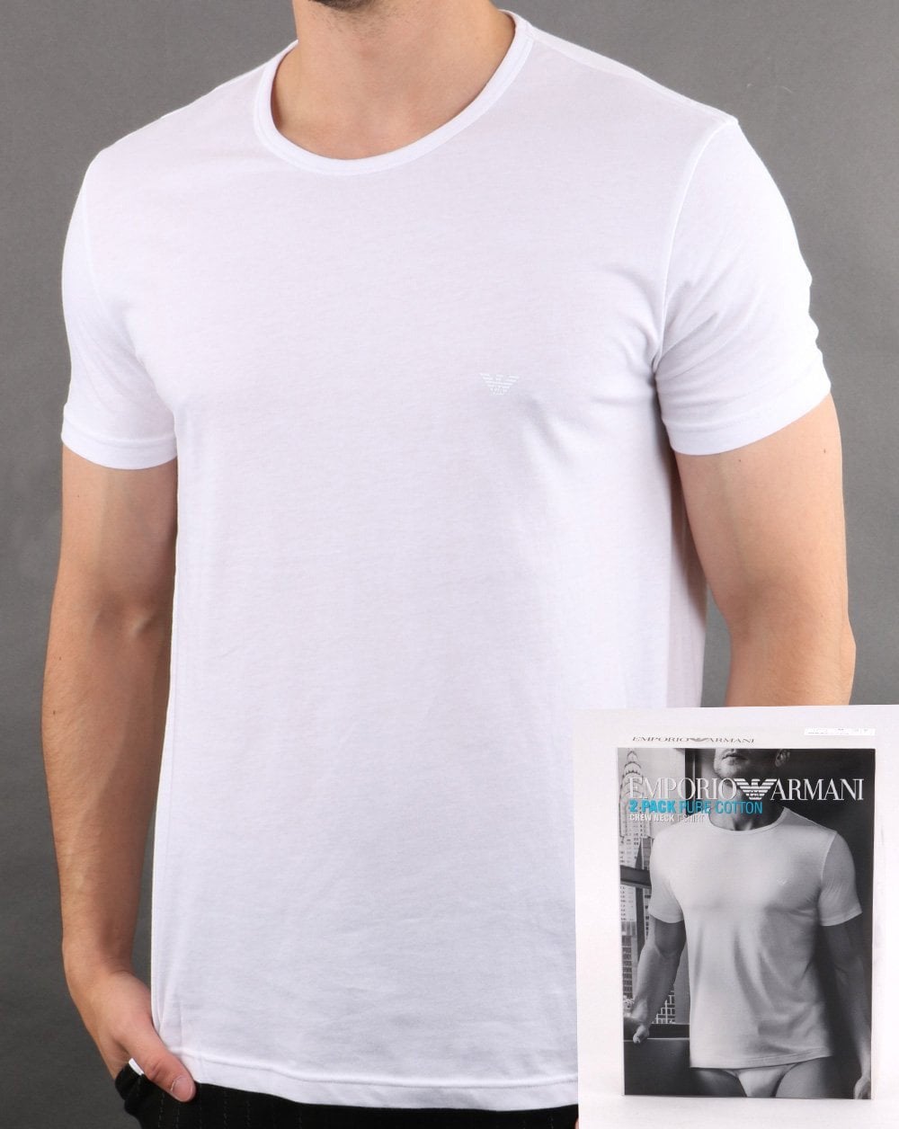 Emporio Armani 2 Pack Loungewear T Shirts in White