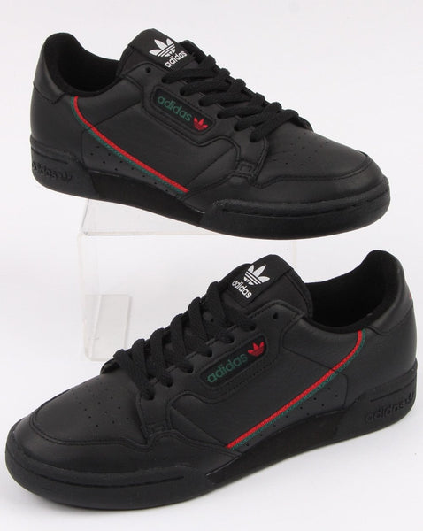 Adidas Continental 80 Trainers Black/Scarlet/Green