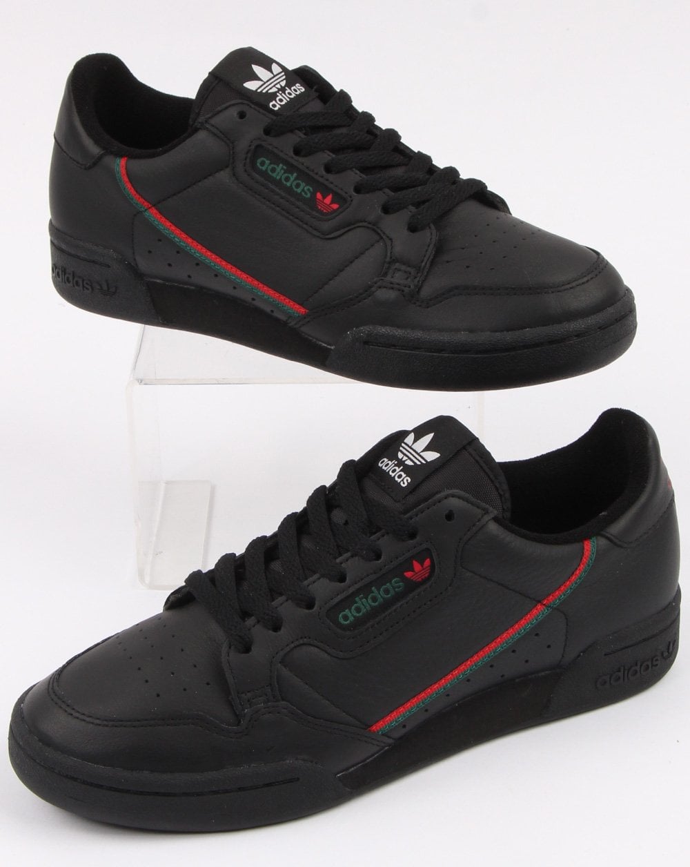 Adidas Continental 80 Trainers Black/Scarlet/Green