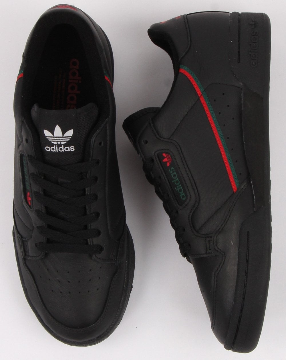 Adidas Continental 80 Trainers Black/Scarlet/Green