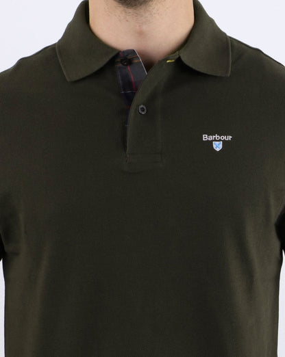 Barbour Tartan Pique Polo Green