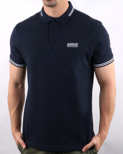 Barbour Tipped Polo Navy/White