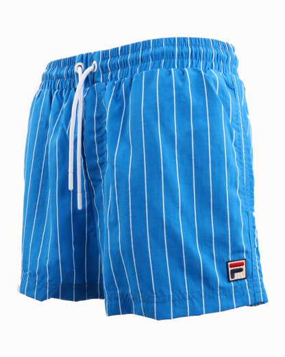 Fila Vintage Pinstripe Swim Shorts Blue-white