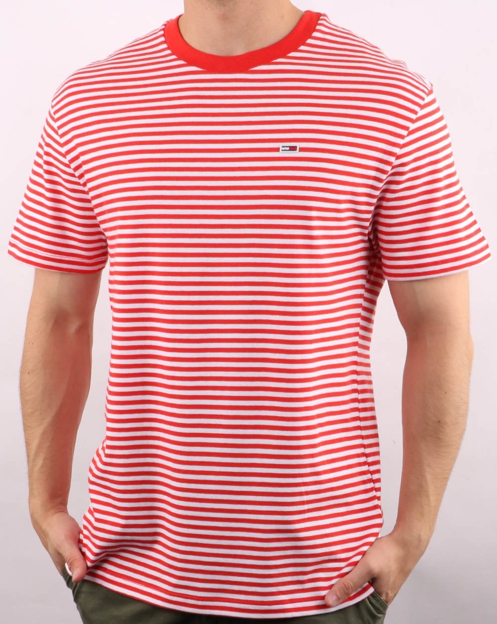 Tommy Hilfiger Classic Stripe T Shirt Red / White