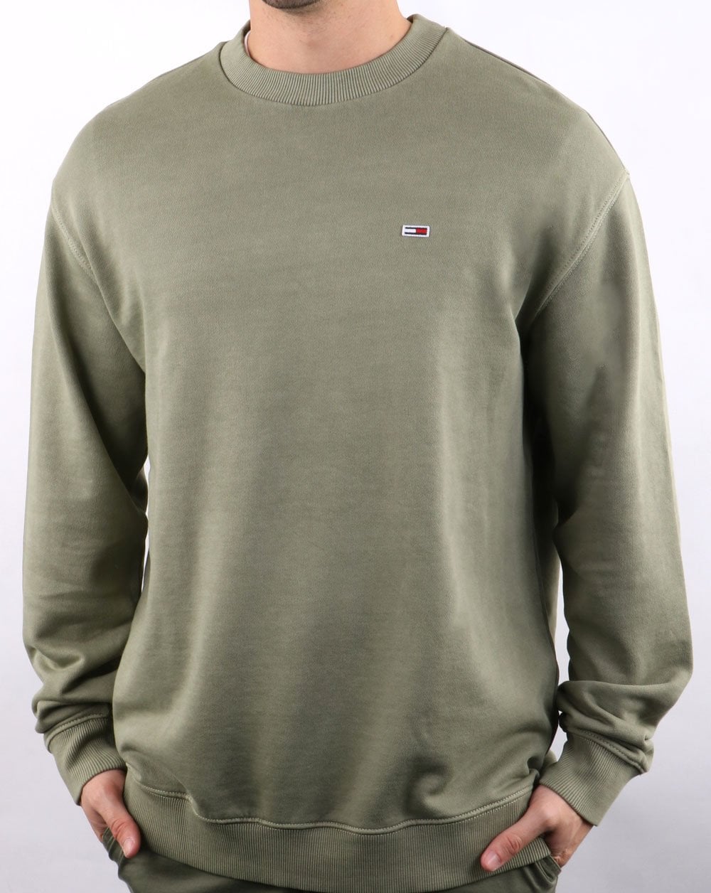 Tommy Hilfiger Washed Crew Neck Sweat Olive