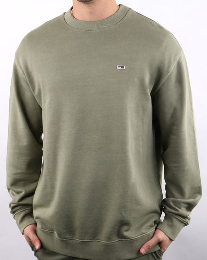 Tommy Hilfiger Washed Crew Neck Sweat Olive