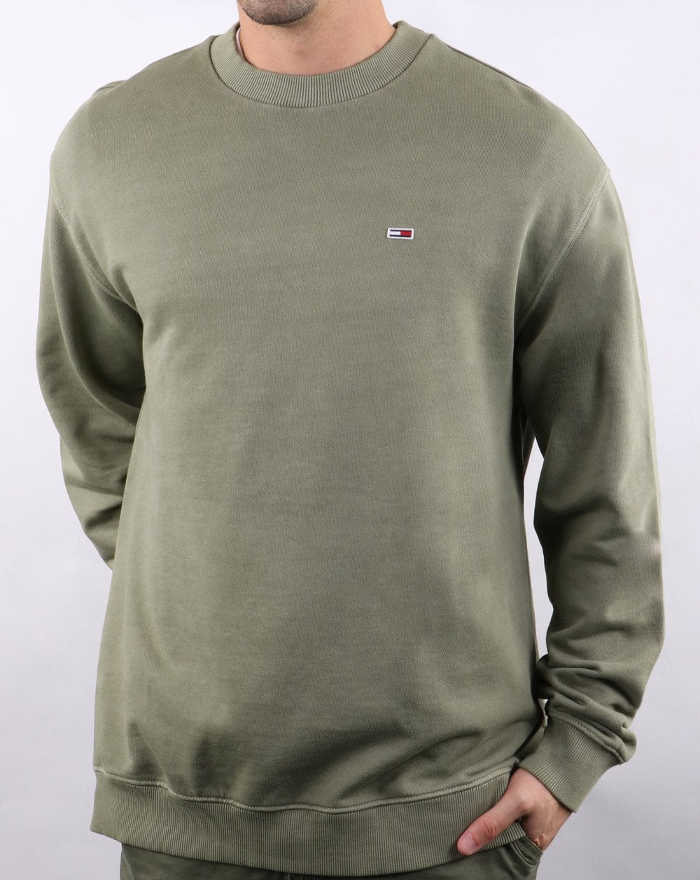 Tommy Hilfiger Washed Crew Neck Sweat Olive
