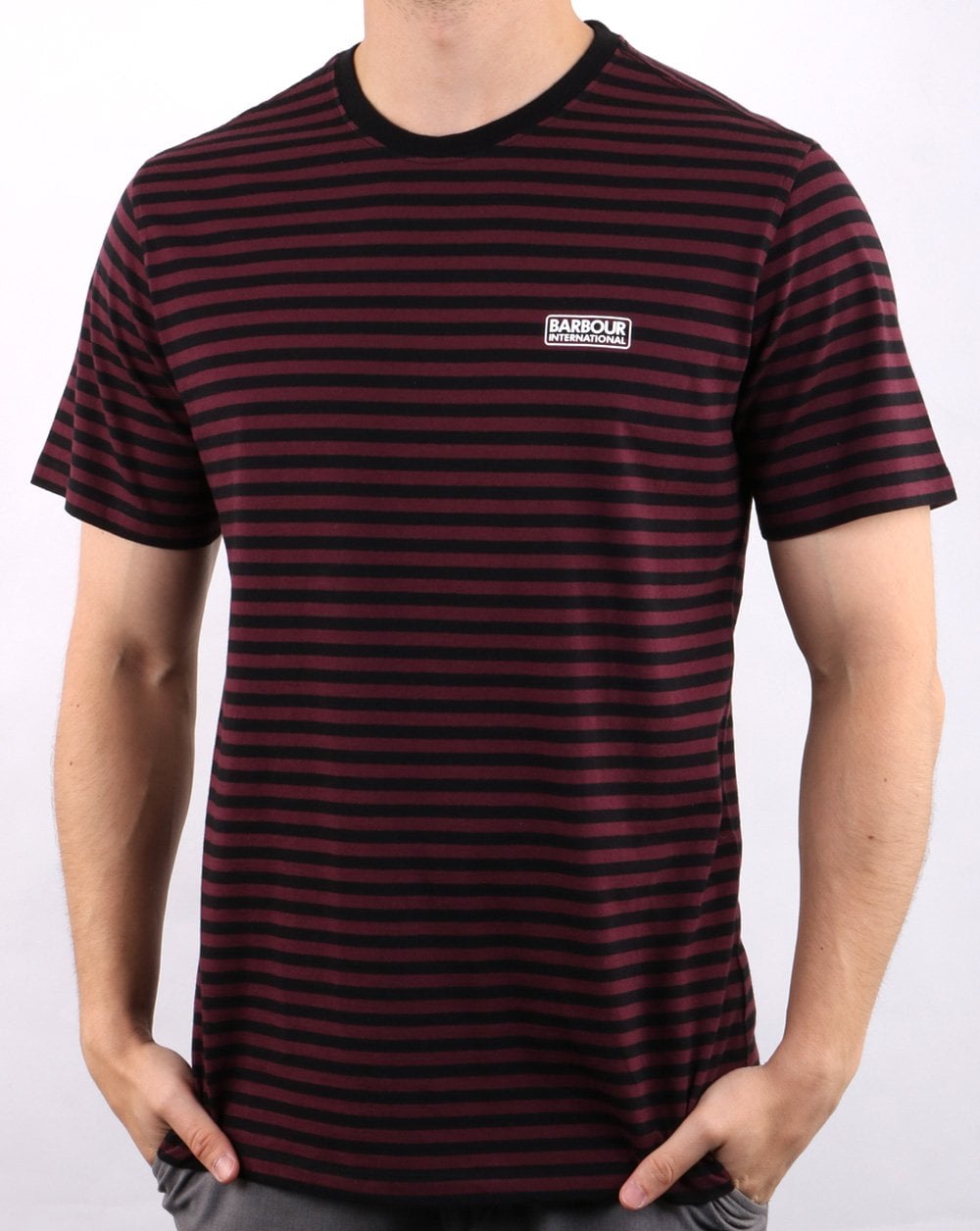 Barbour International Stripe Tee Red