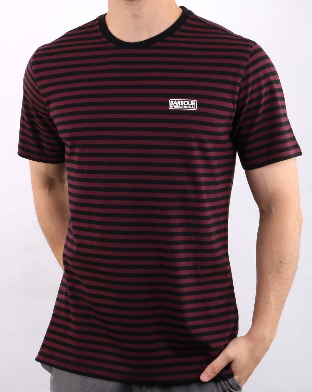 Barbour International Stripe Tee Red