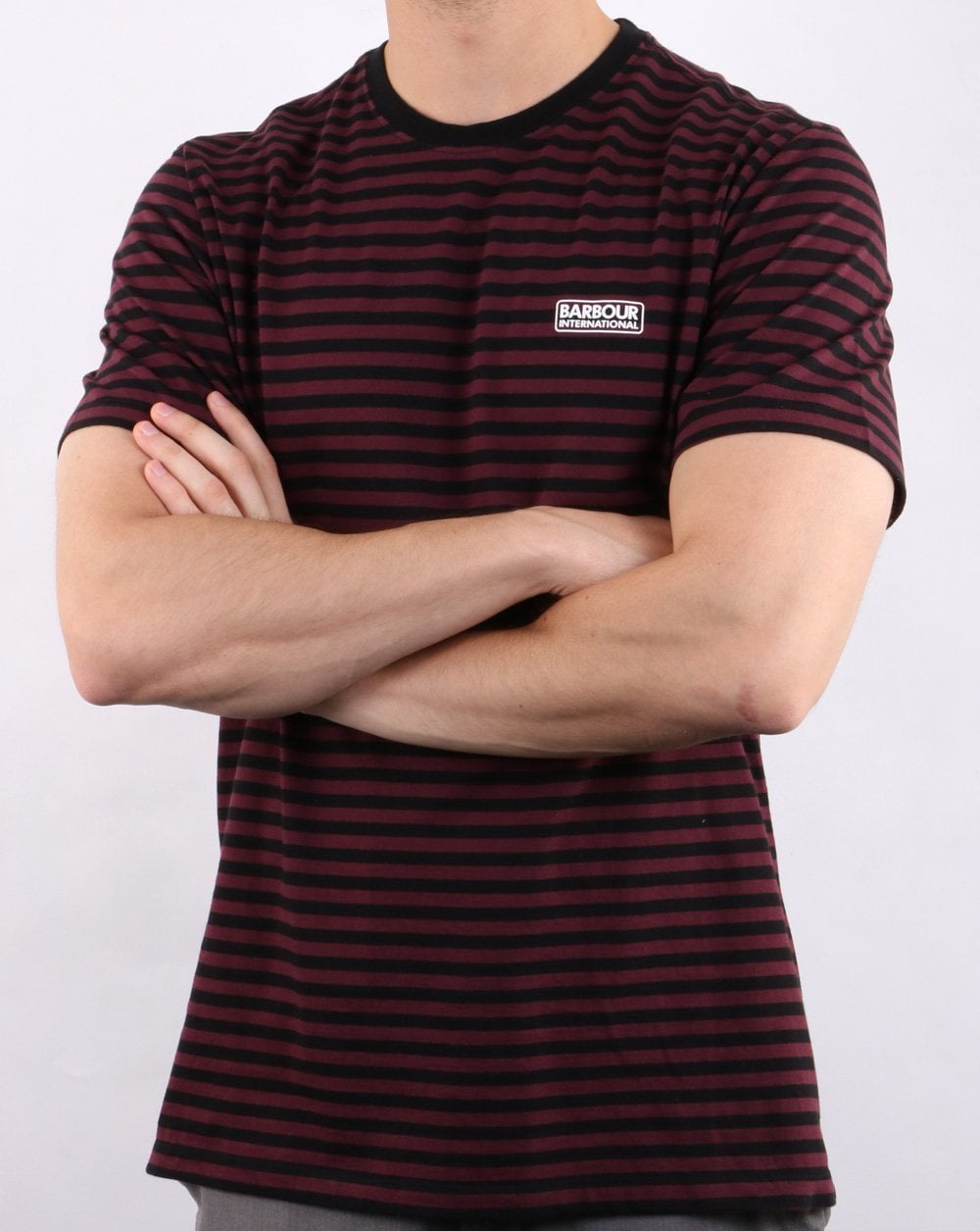 Barbour International Stripe Tee Red