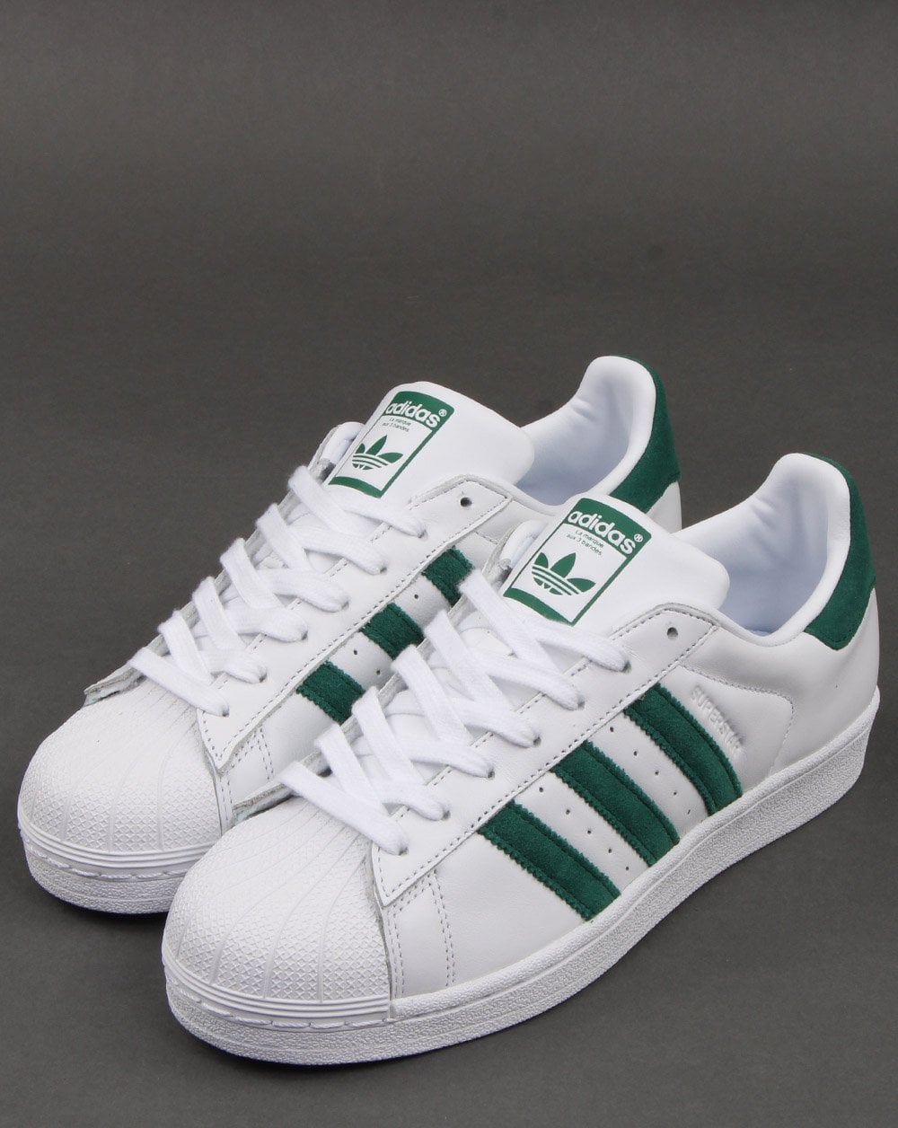 Adidas Superstar Trainers White/Green – 80's Casual Classics