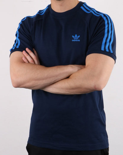 Adidas Originals 3 Stripe T Shirt Collegiate Navy