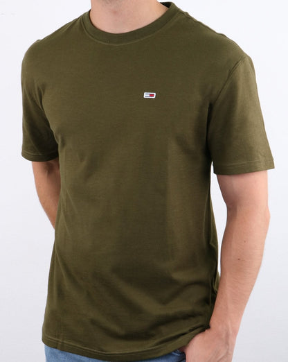 Tommy Hilfiger Contrast Neck Washed Tee Olive Night