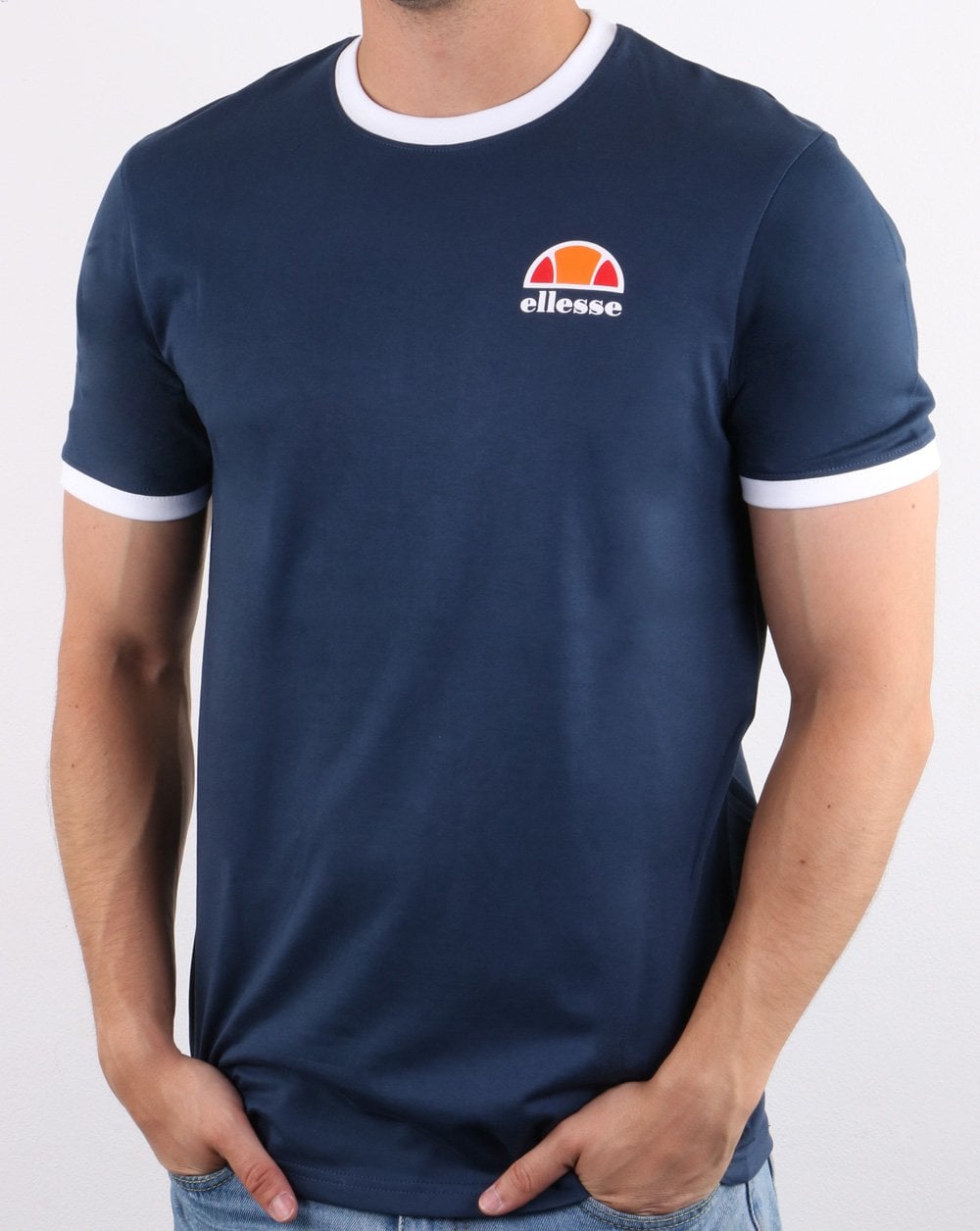 Ellesse Cubist T Shirt Navy/white