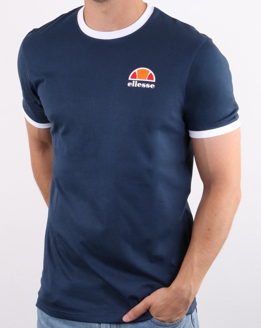 Ellesse Cubist T Shirt Navy/white