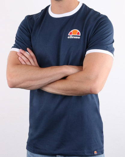 Ellesse Cubist T Shirt Navy/white