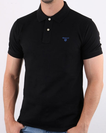 Gant Contrast Collar Polo Shirt Black