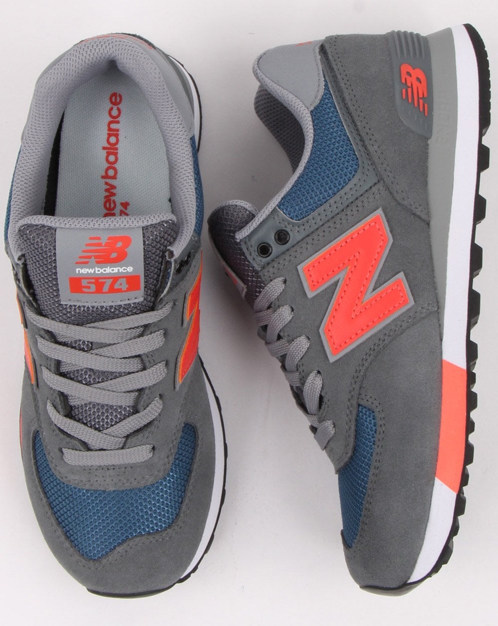 New Balance 574 Trainers Grey/Orange