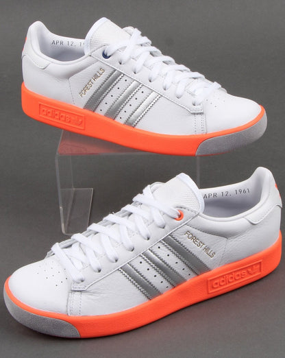 Adidas Forest Hills Trainers White/Silver/Orange