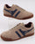 Gola Harrier Suede Trainer Stone/Navy