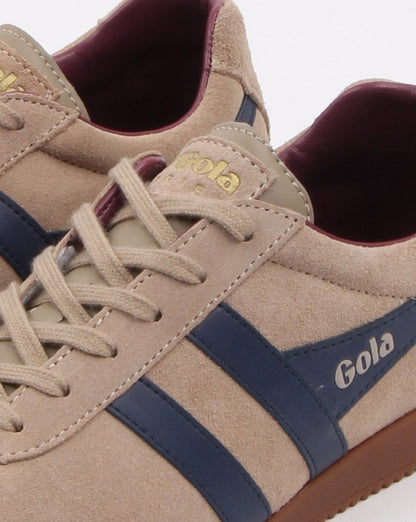 Gola Harrier Suede Trainer Stone/Navy