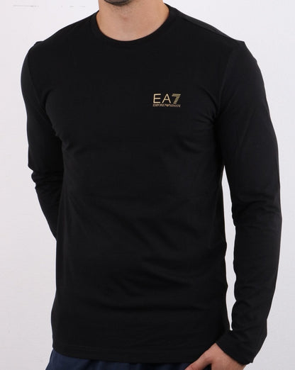 Emporio Armani EA7 Long Sleeve T-shirt Black/Gold