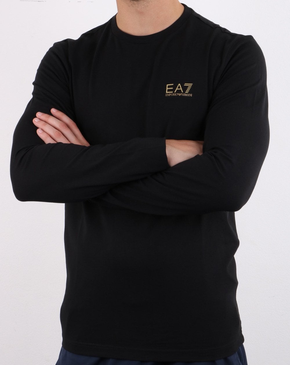 Emporio Armani EA7 Long Sleeve T-shirt Black/Gold